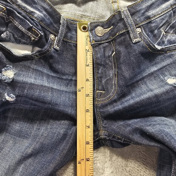 Vigoss Jagger Skinny Jeans Women's Size 26x31 Blue Denim Embroidered Distressed - Picture 13 of 14